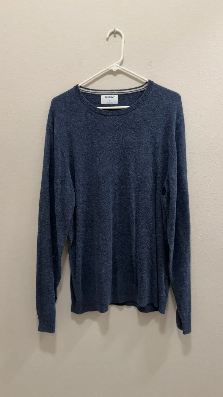 Old Navy Men's Crewneck Pullover Sweater Heathered Blue Size XL